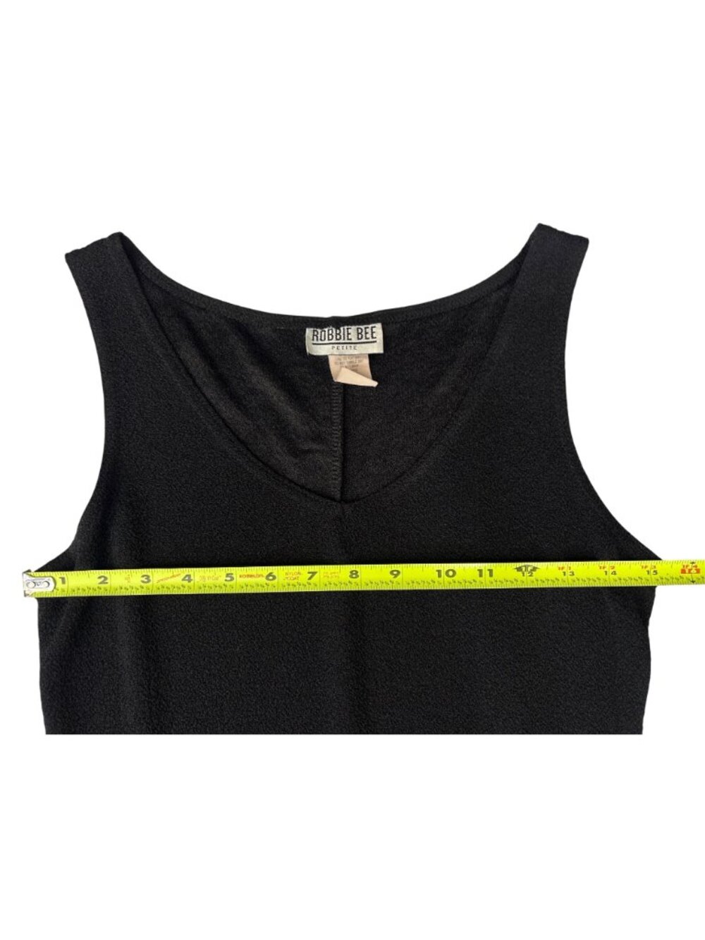 Vintage Robbie Bee Black Sleeveless V-Neckline Casual Evening Dress Size 8 P - Picture 15 of 16